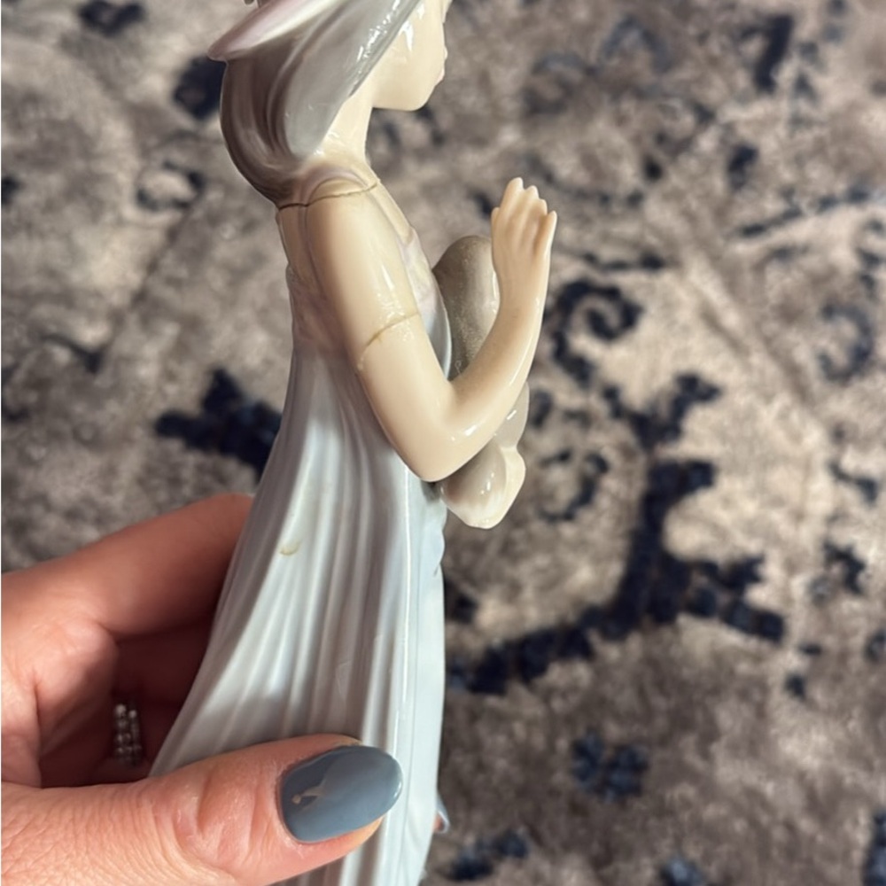 Lladro Girl Figurine in Soft Blue and Cream